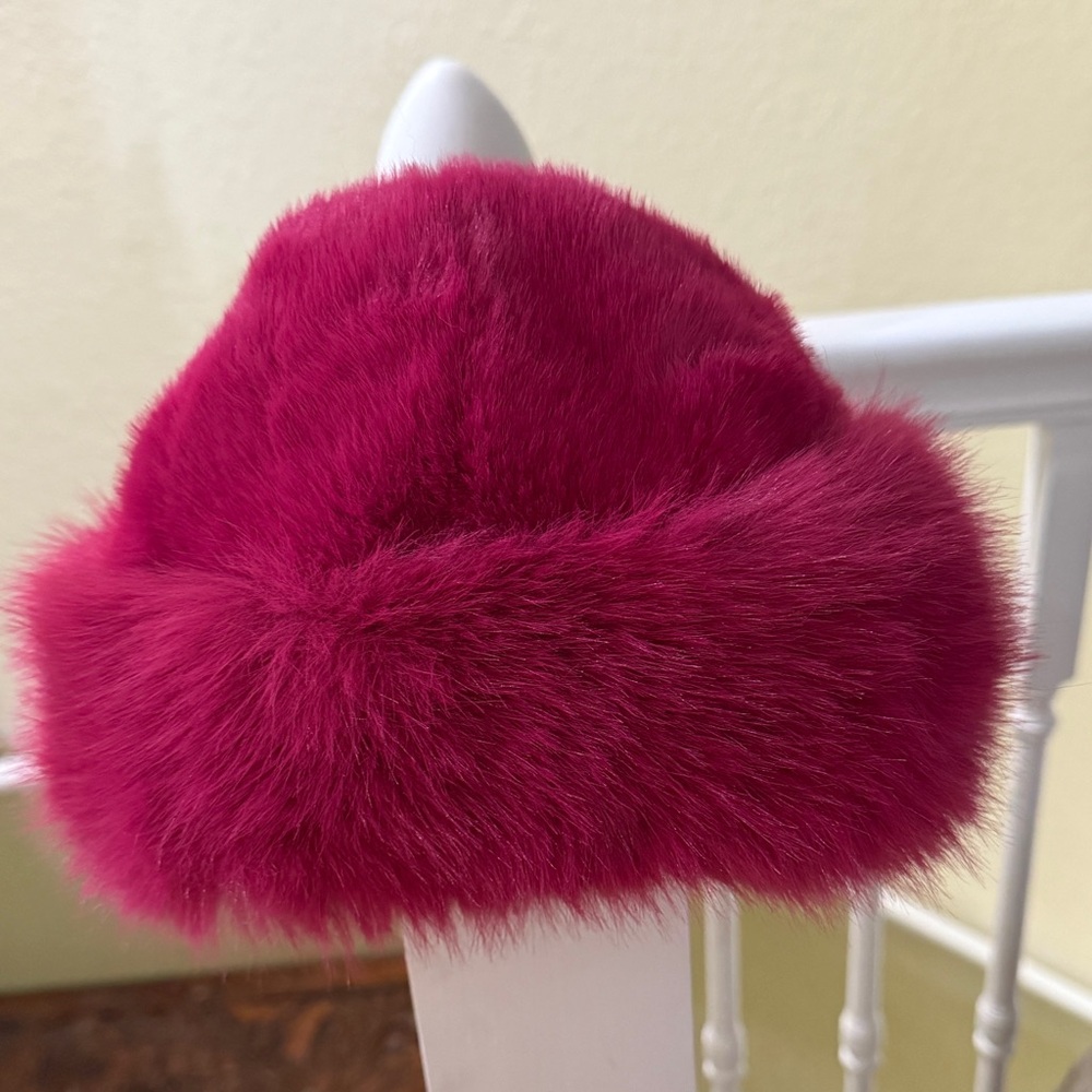 Faux Fur Fuzzy Hot Pink Winter Fall Bucket Hat